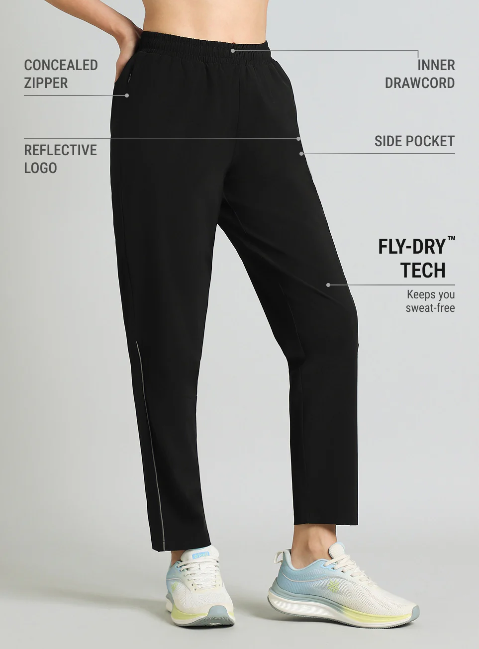 Women's Black Night Run Trackpants - Image 5