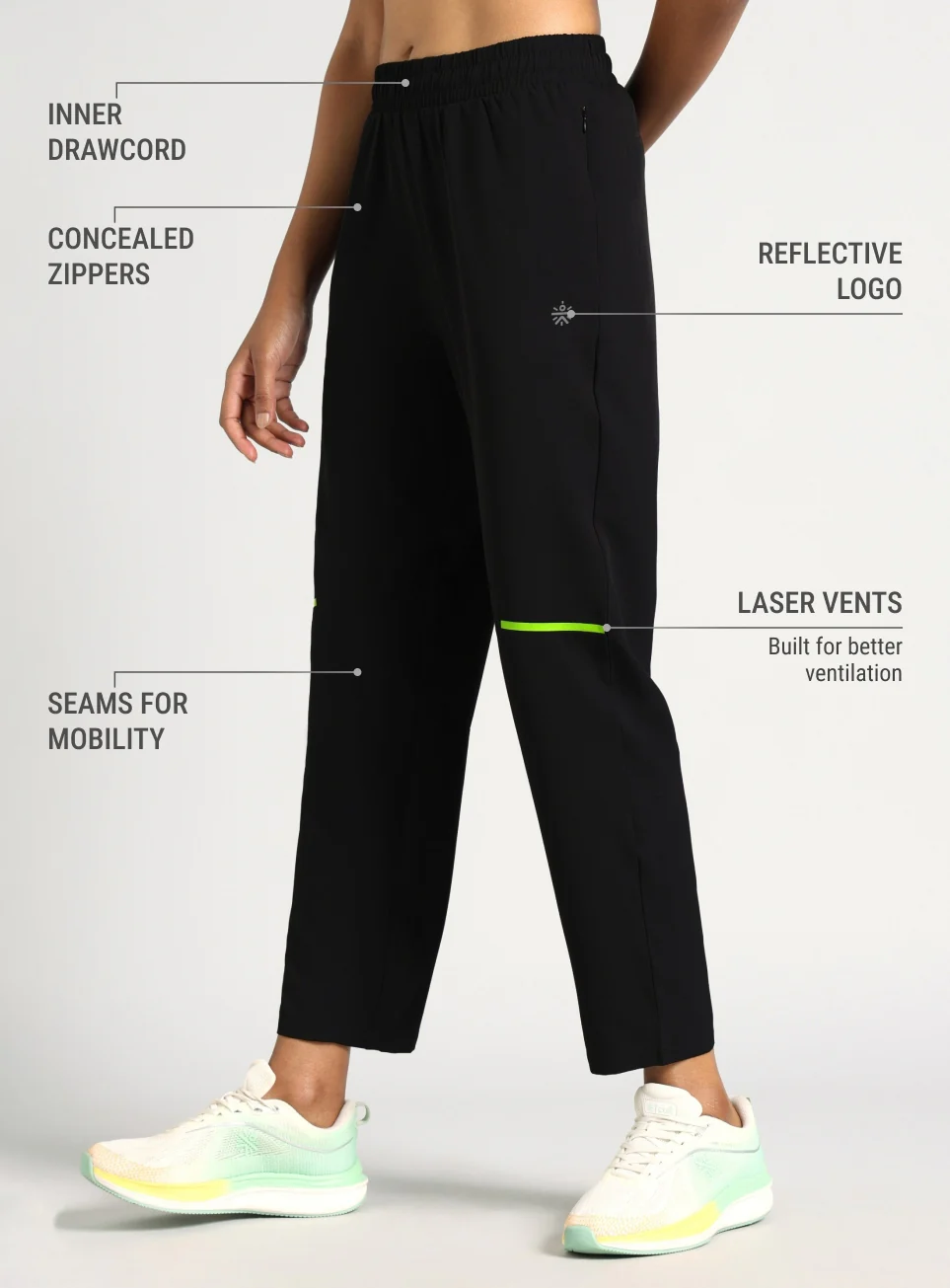 Women's Black Pace Pro Running Trackpants - Image 5