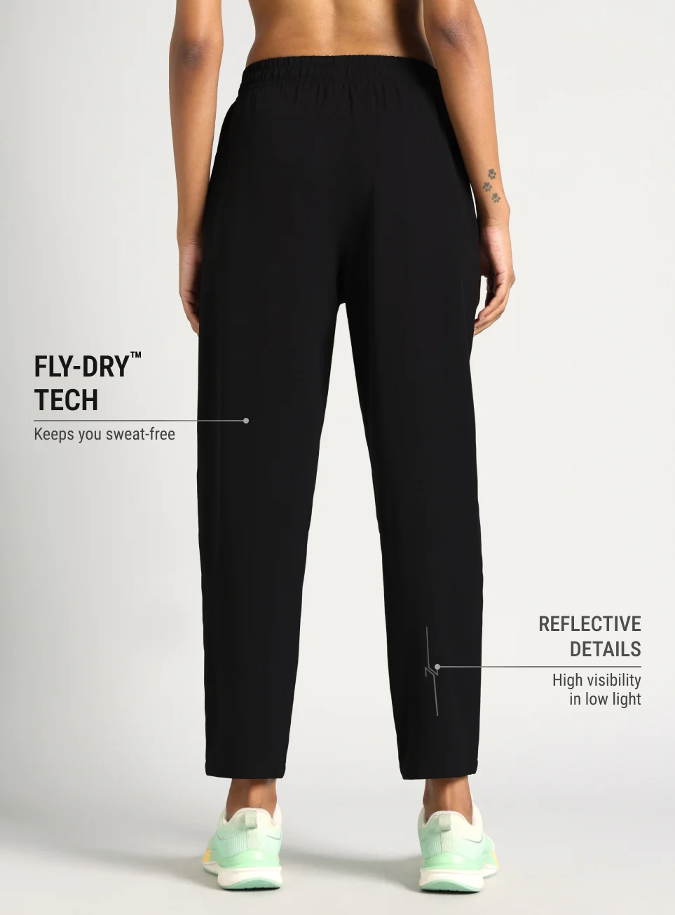 Women's Black Pace Pro Running Trackpants - Image 6