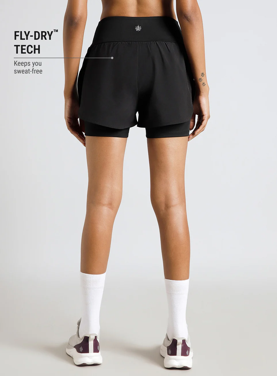 Women's Black Performance Pro Training Layered Shorts - Image 6