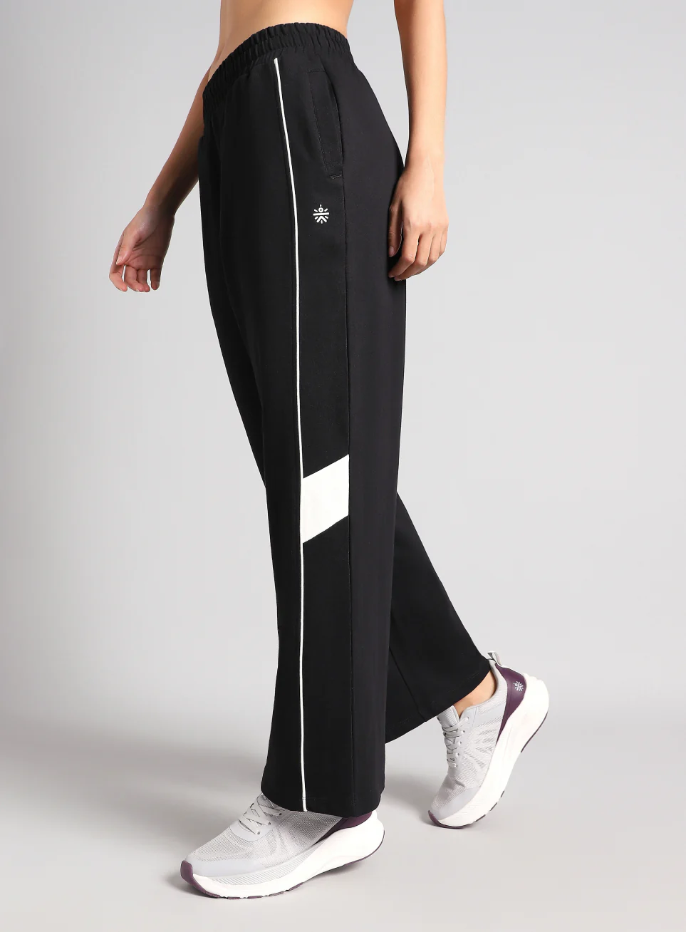 Women's Black Play On Straight Fit Trackpants