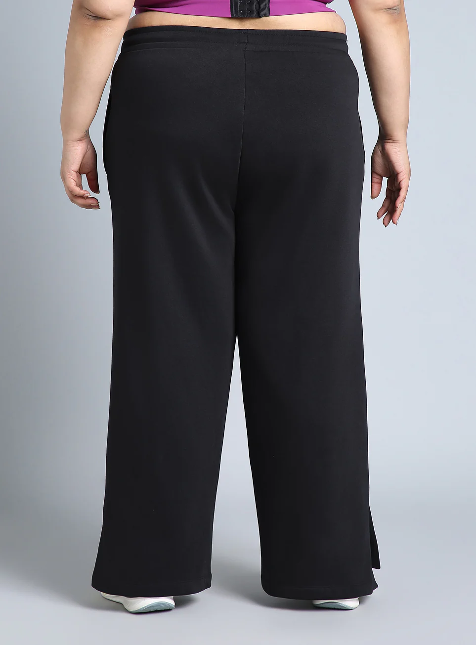 Women's Black Plus Size Everyday Cotton Trackpants - Image 6