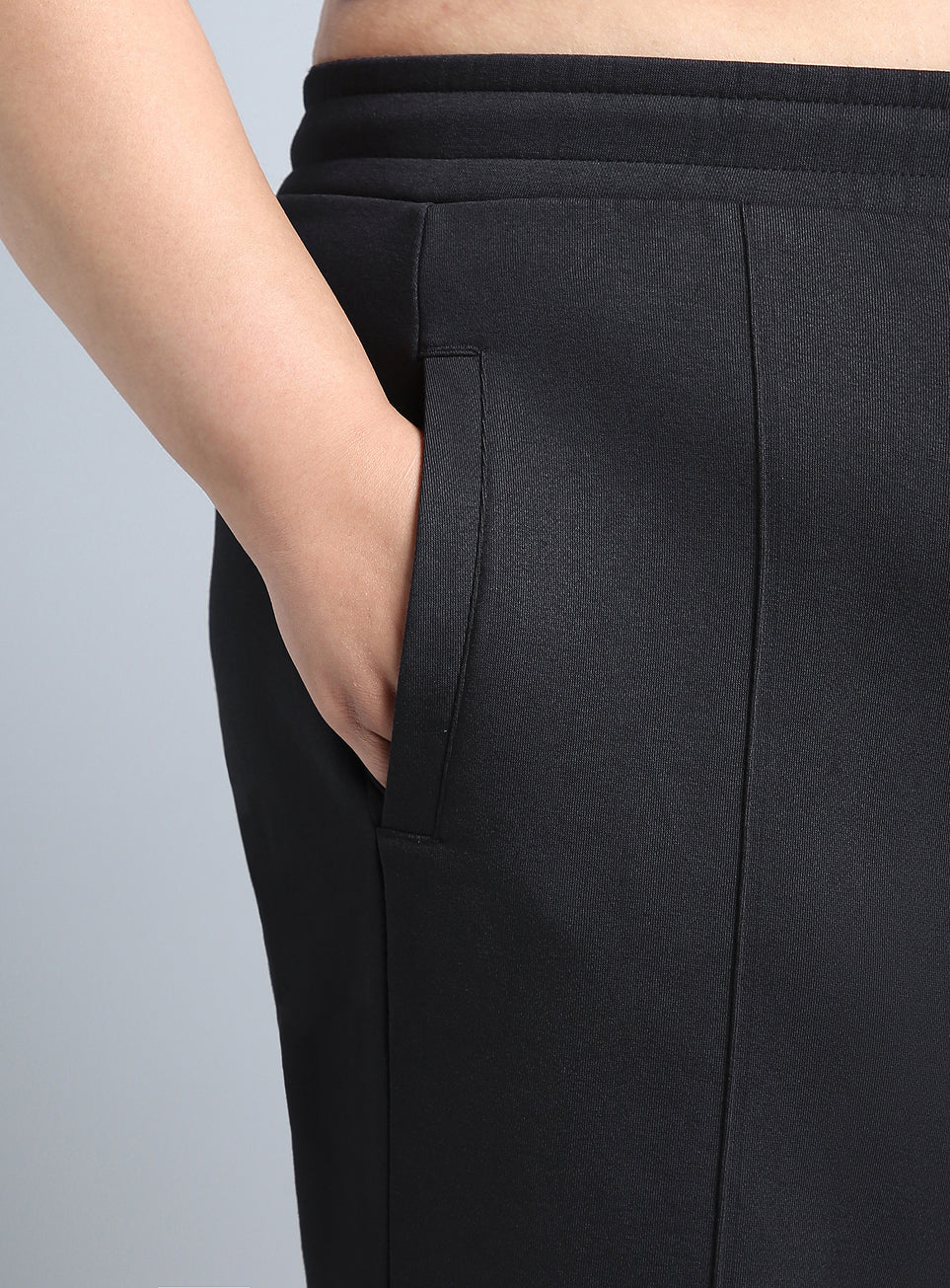 Women's Black Plus Size Everyday Cotton Trackpants - Image 7