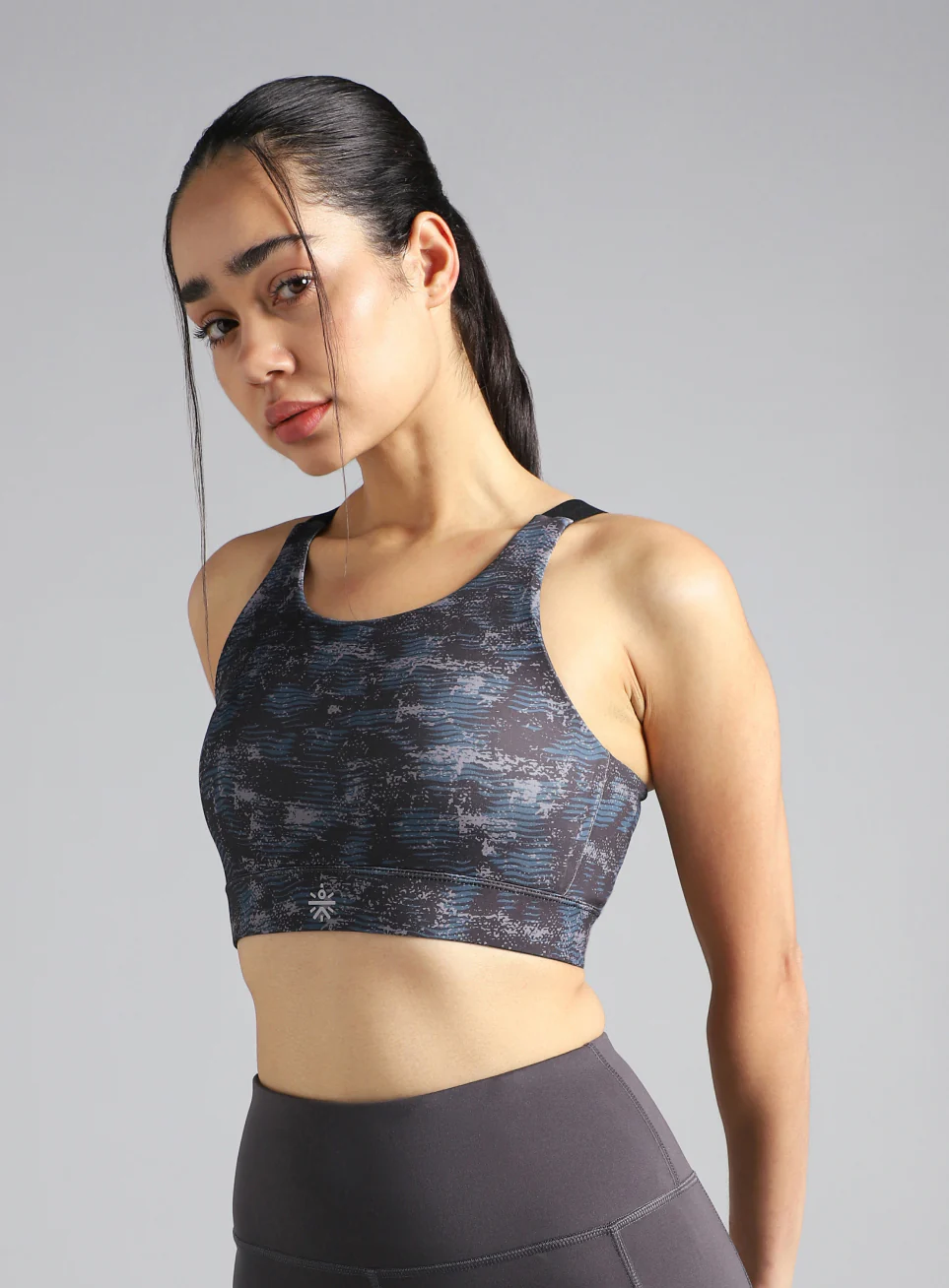 Women's Black Printed High Impact Training Bra