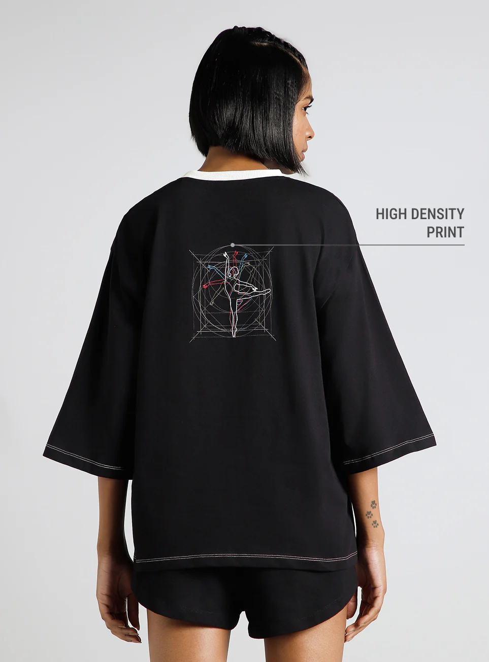Women's Black Transition Graphic Oversized T-shirt - Image 6