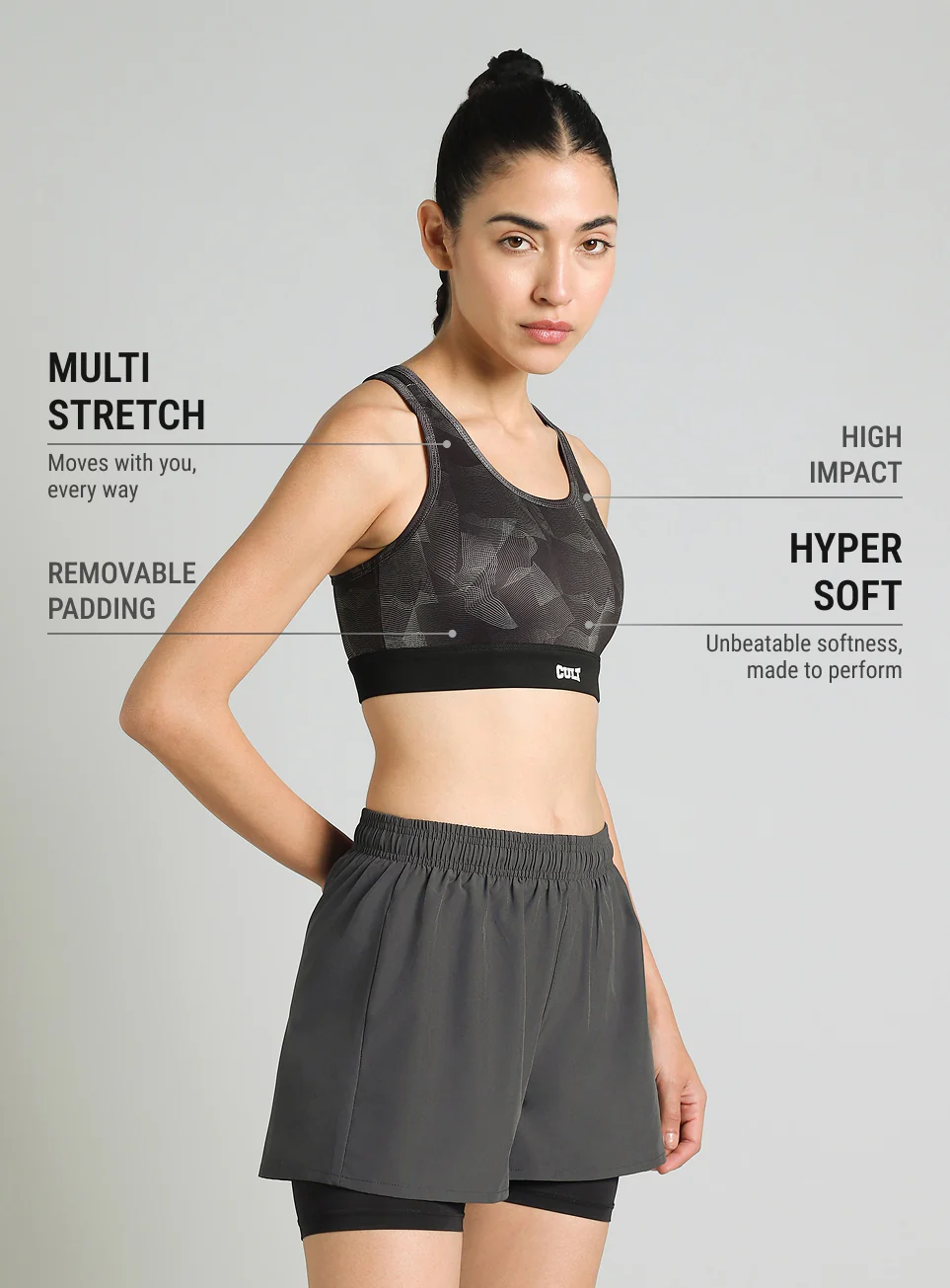 Women's Black True Black Combat High Support Bra - Image 5