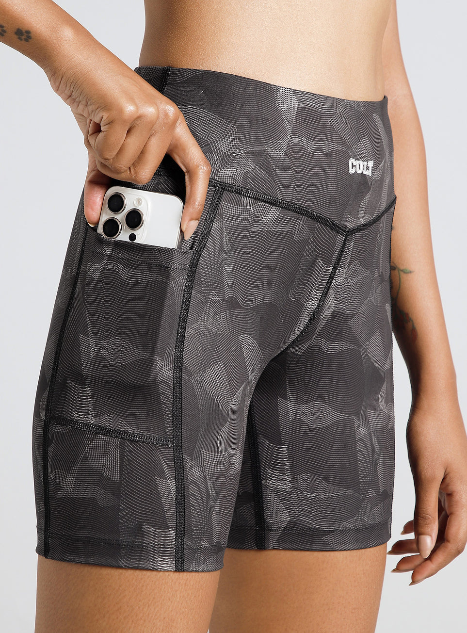 Women's Black Urban Camo Combat COMFlex Cycling Shorts - Image 7
