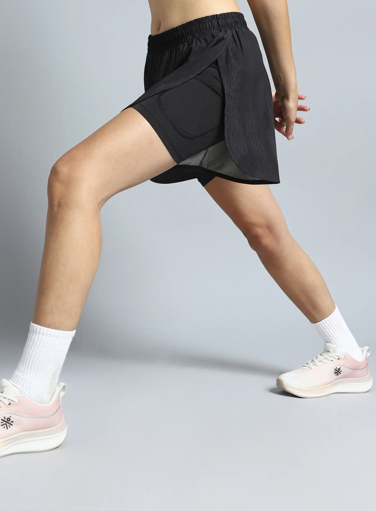 Women's Black Urban Camo Run Built-in Shorts