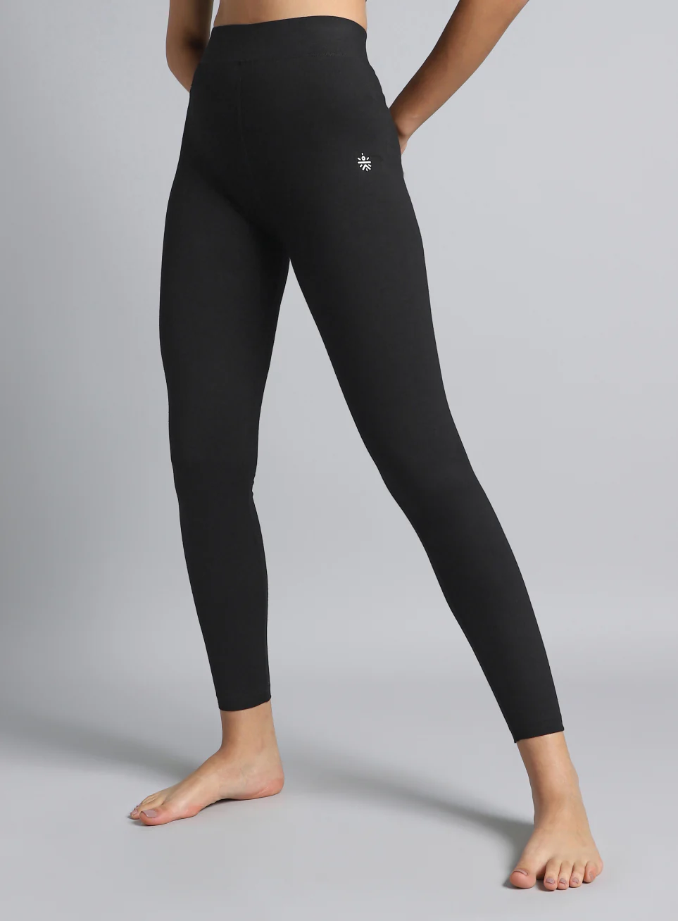 Women's Black Yoga Flow Cotton Tights