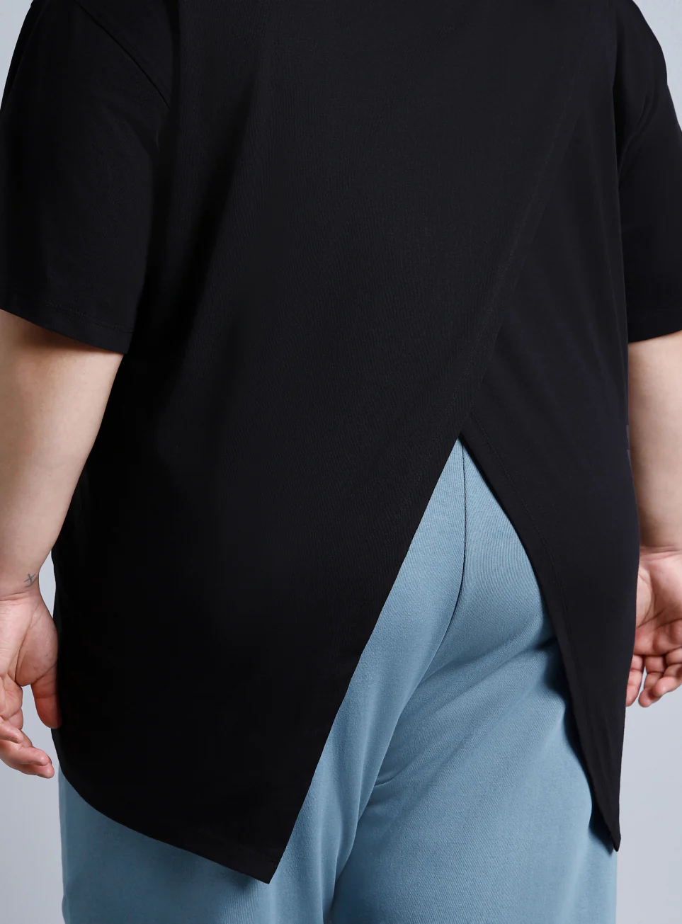 Women's Black You Define You Back Overlap Plus Size Oversized T-shirt - Image 8