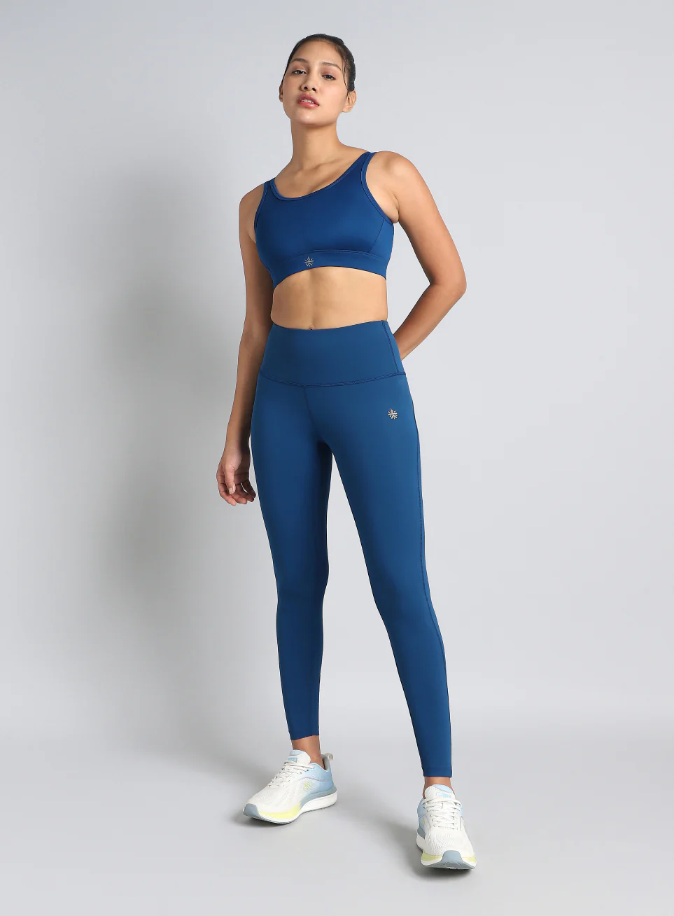 Women's Blue AOP Cross Over High Impact Bra - Image 2