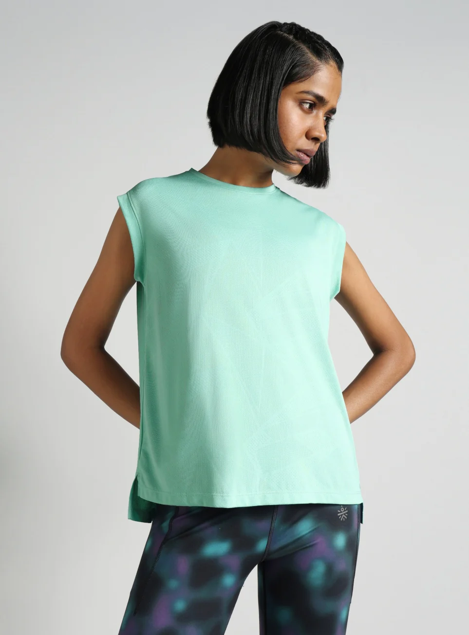 Women's Blue Boxy Fit Training Tank