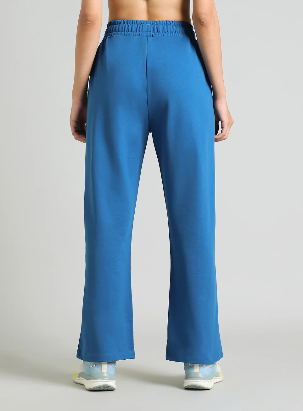 Women's Blue Contrast Edge Straight Fit Trackpants - Image 6