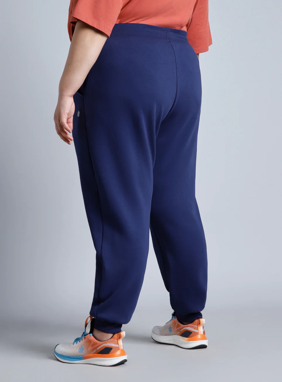 Women's Blue Cotton Plus Size Everyday Joggers - Image 6