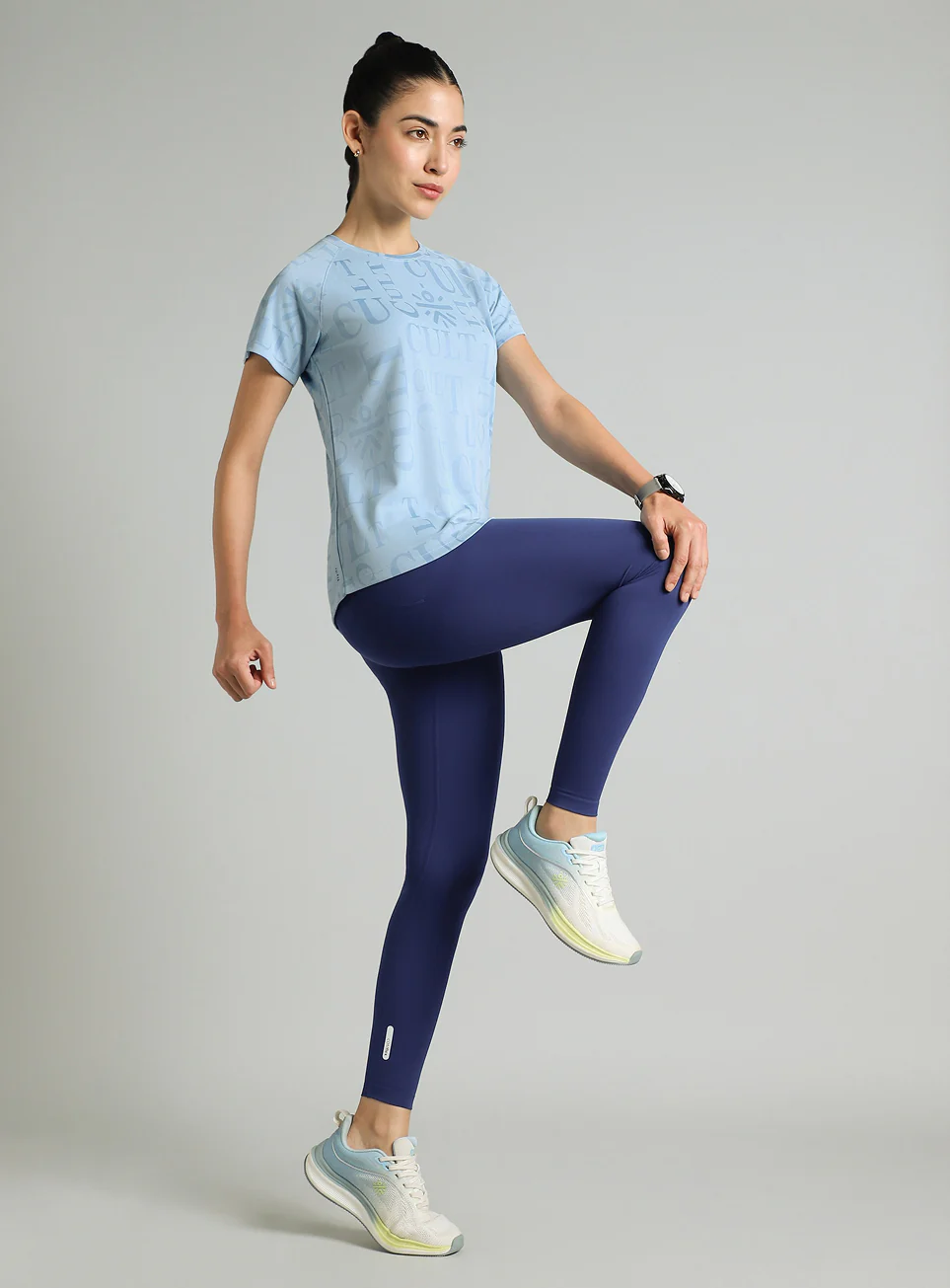 Women's Blue CULT ZERO Knit Tech Running T-shirt - Image 3