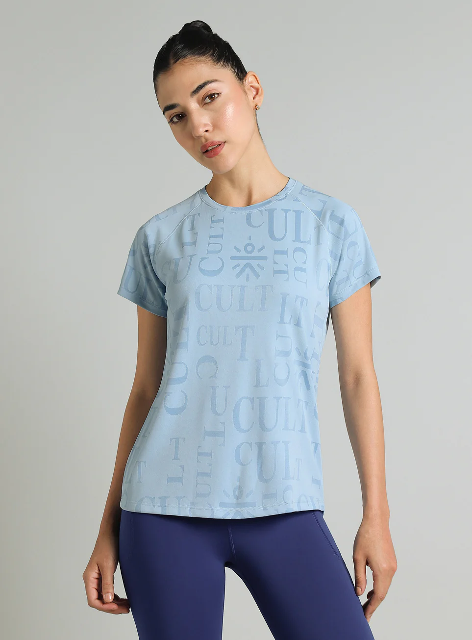 Women's Blue CULT ZERO Knit Tech Running T-shirt - Image 4