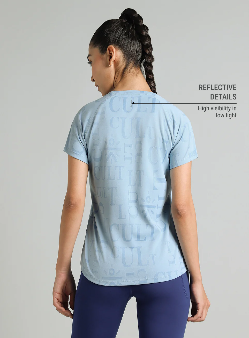 Women's Blue CULT ZERO Knit Tech Running T-shirt - Image 6