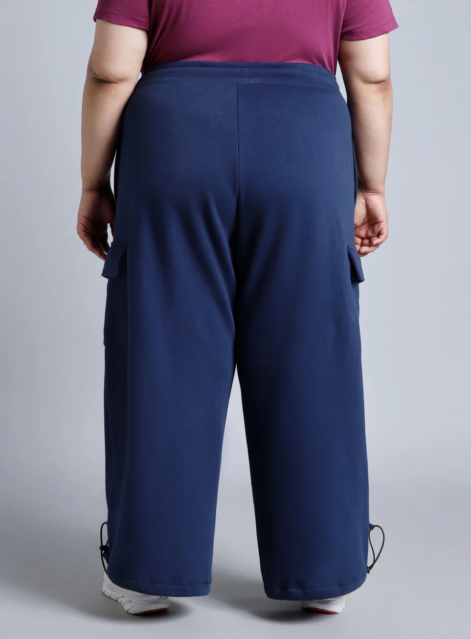 Women's Blue Plus Size Utility Joggers - Image 6