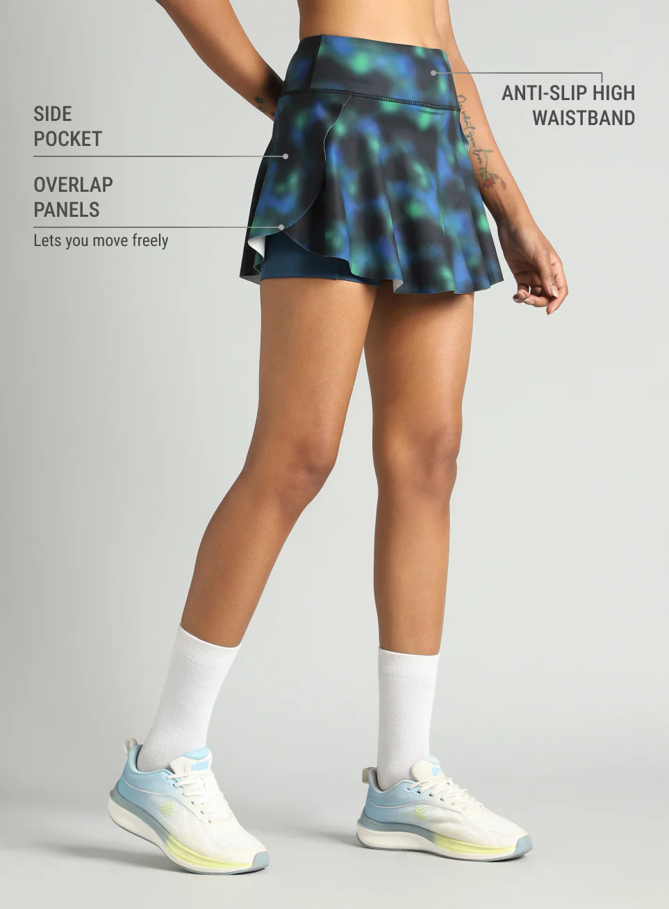 Women's Blue Printed True Performance COMFlex Skorts - Image 5