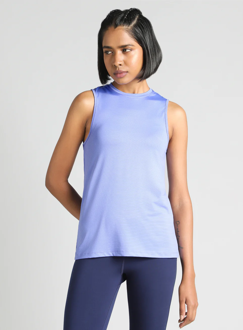 Women's Blue Swift Back Vent Training Tank Top - Image 4