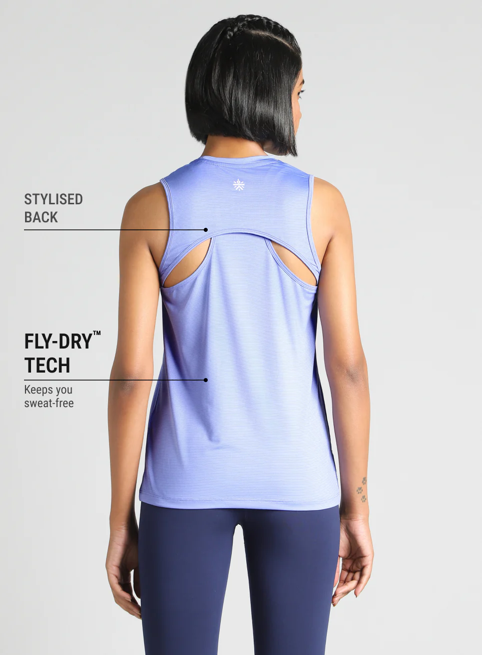 Women's Blue Swift Back Vent Training Tank Top - Image 6