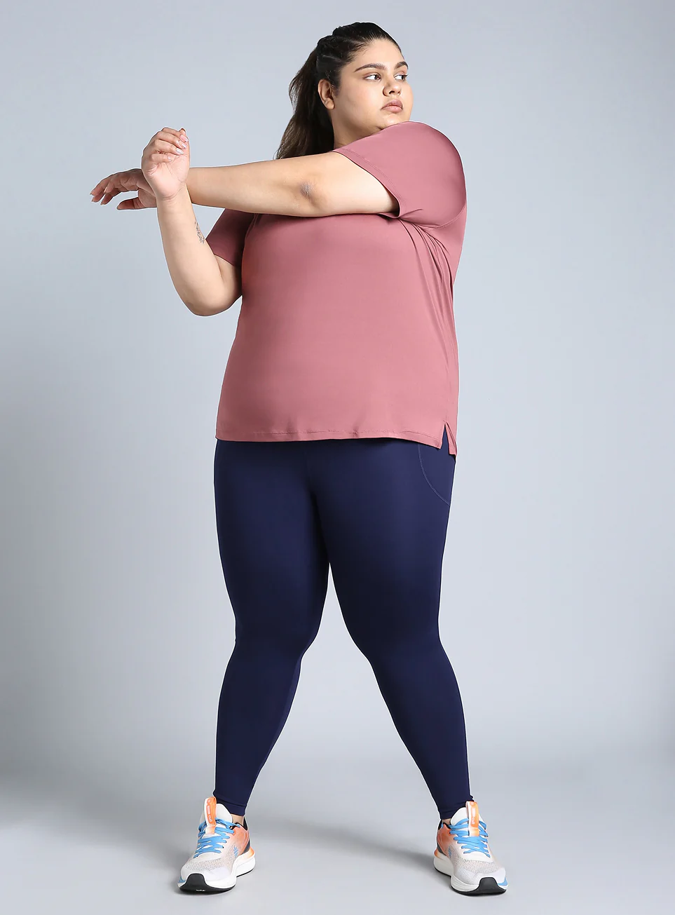 Women's Blue Training Plus Size COMFlex Tights - Image 2