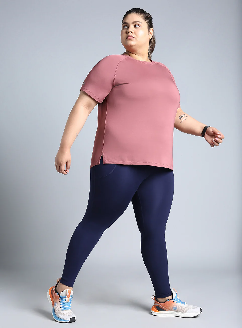 Women's Blue Training Plus Size COMFlex Tights - Image 3