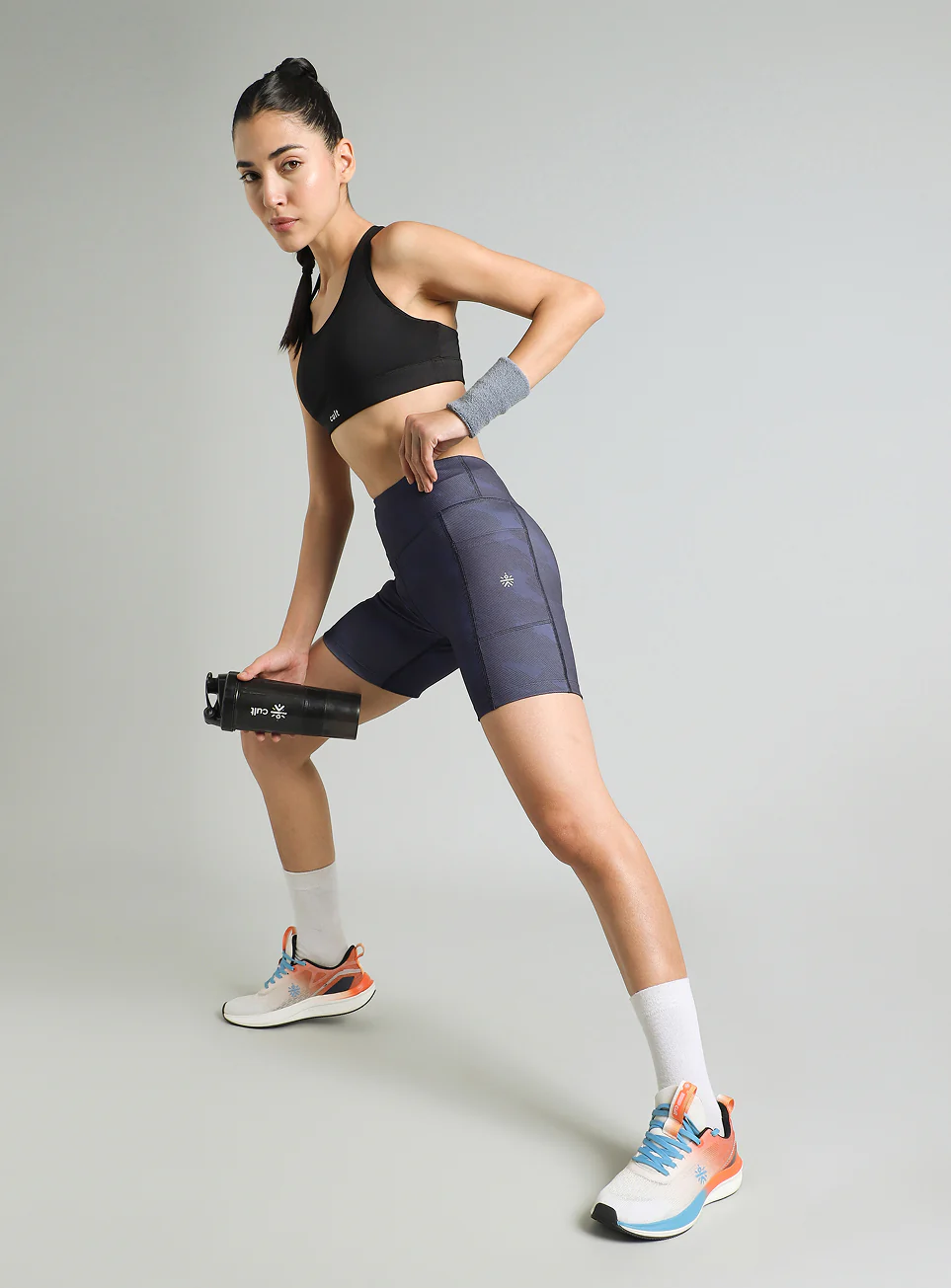 Women's Blue Urban Camo COMFlex Cycling Shorts - Image 3