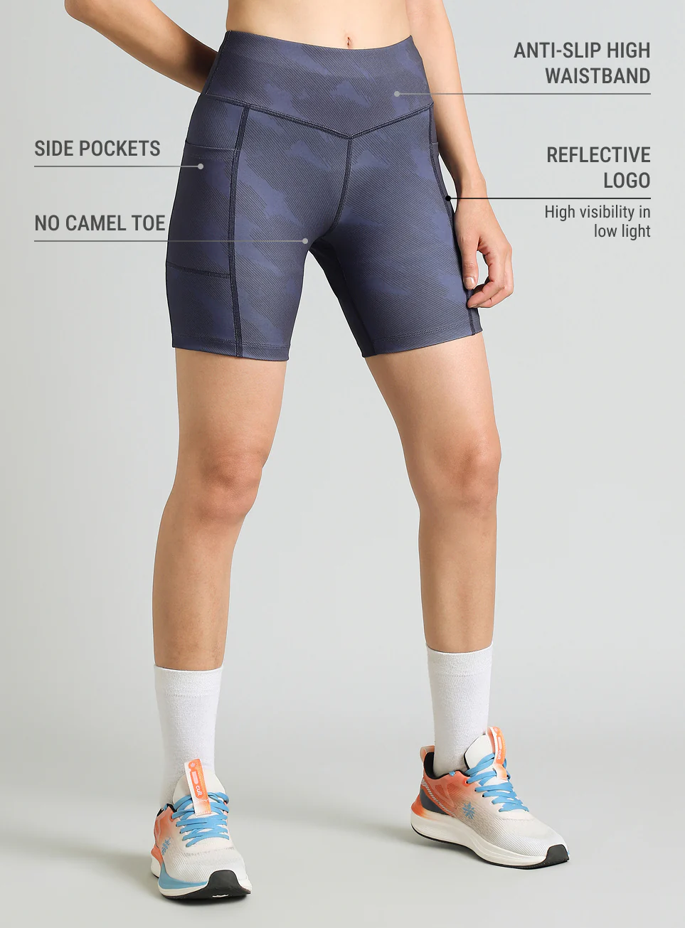 Women's Blue Urban Camo COMFlex Cycling Shorts - Image 5