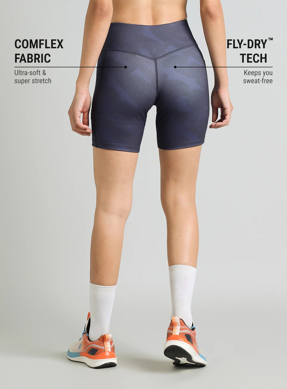 Women's Blue Urban Camo COMFlex Cycling Shorts - Image 6