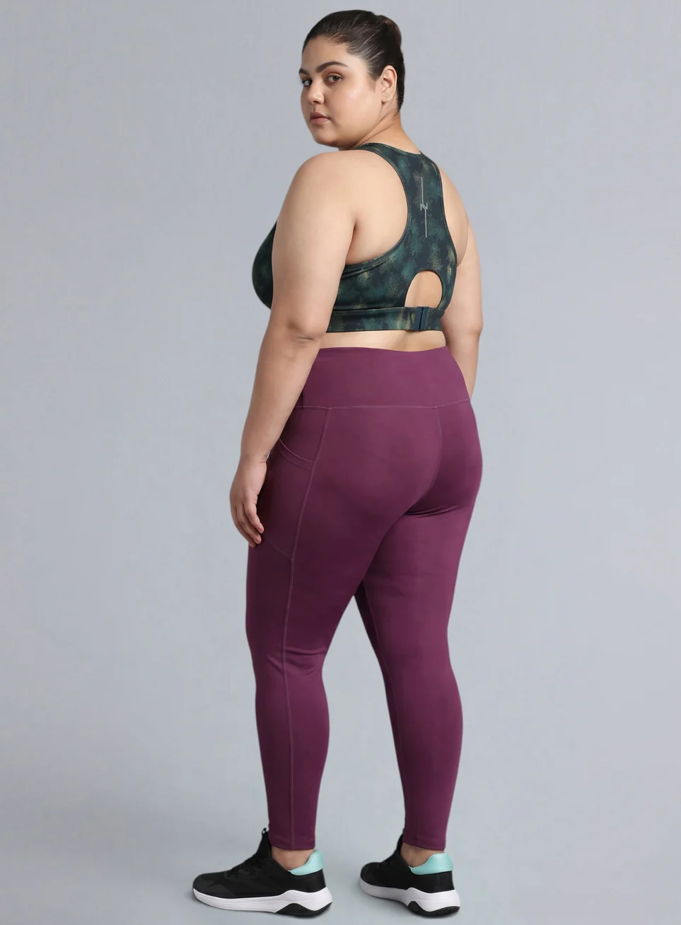 Women's Blue Urban Camo Running High Support Plus Size Bra - Image 2