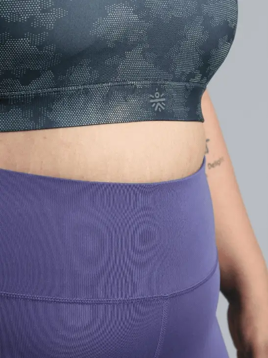 Women's Blue Urban Camo Running High Support Plus Size Bra - Image 9