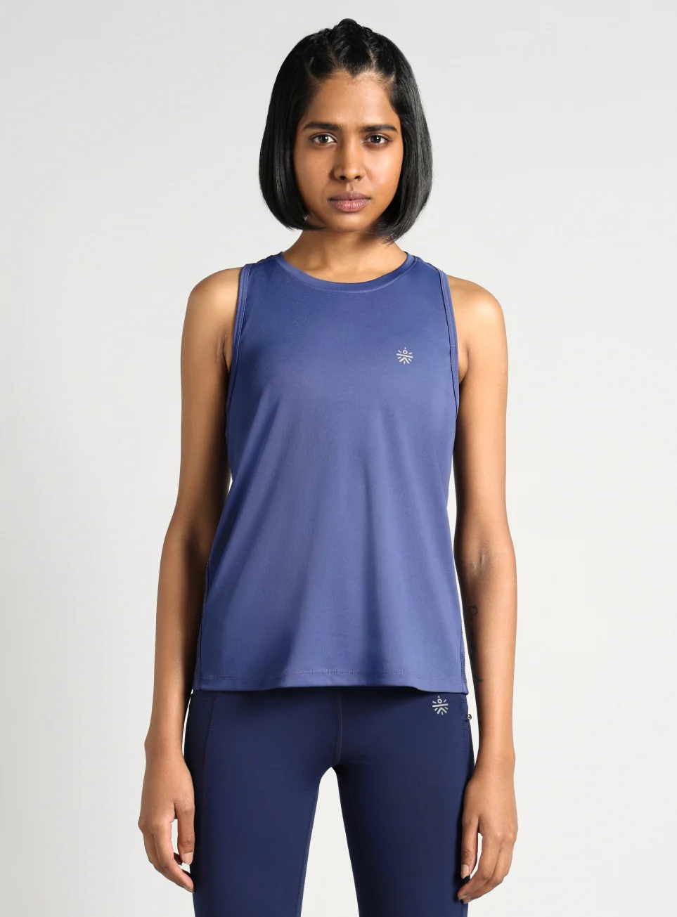 Women's Blue Urban Camo Running Tank Top - Image 4