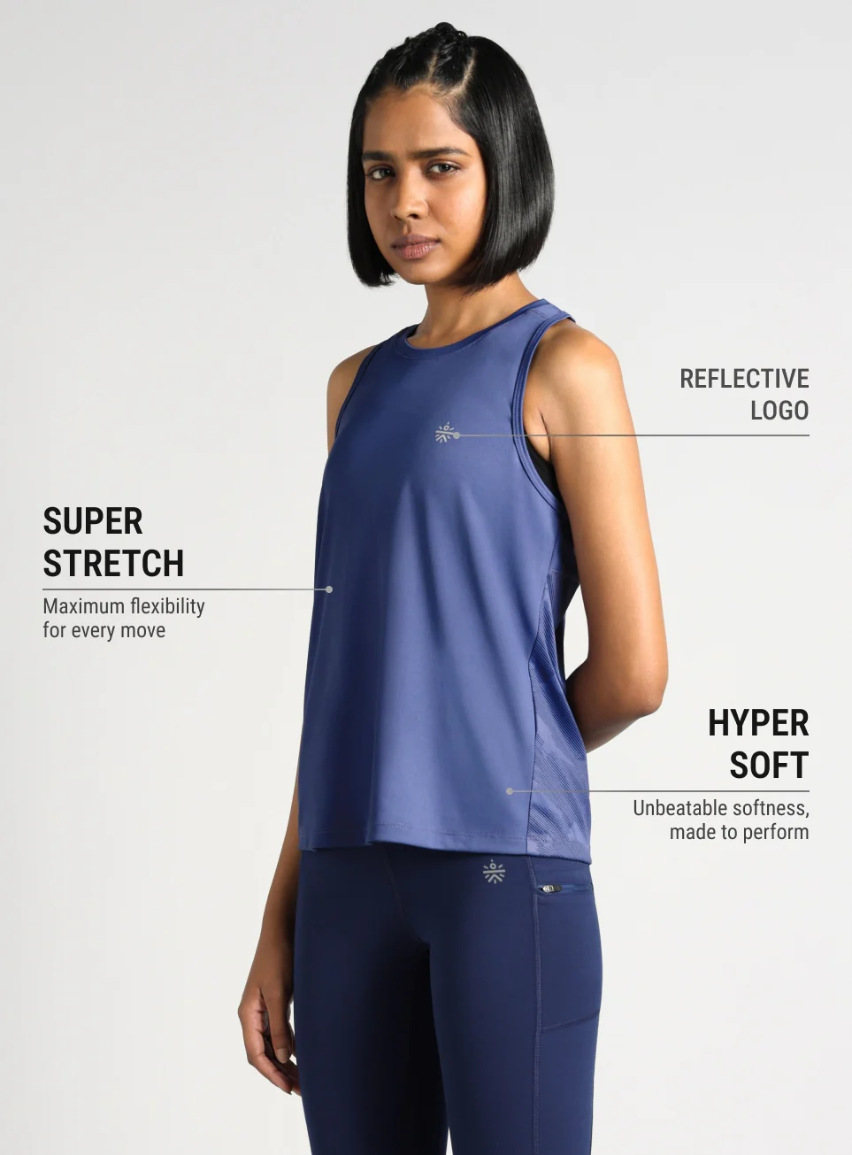 Women's Blue Urban Camo Running Tank Top - Image 5