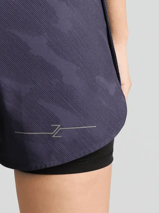 Women's Blue Urban Camo Shorts with Inbuilt Tights - Image 10
