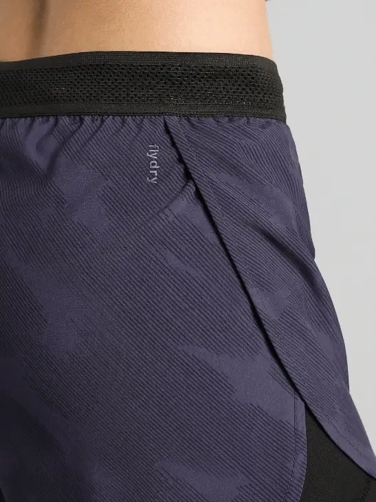 Women's Blue Urban Camo Shorts with Inbuilt Tights - Image 9