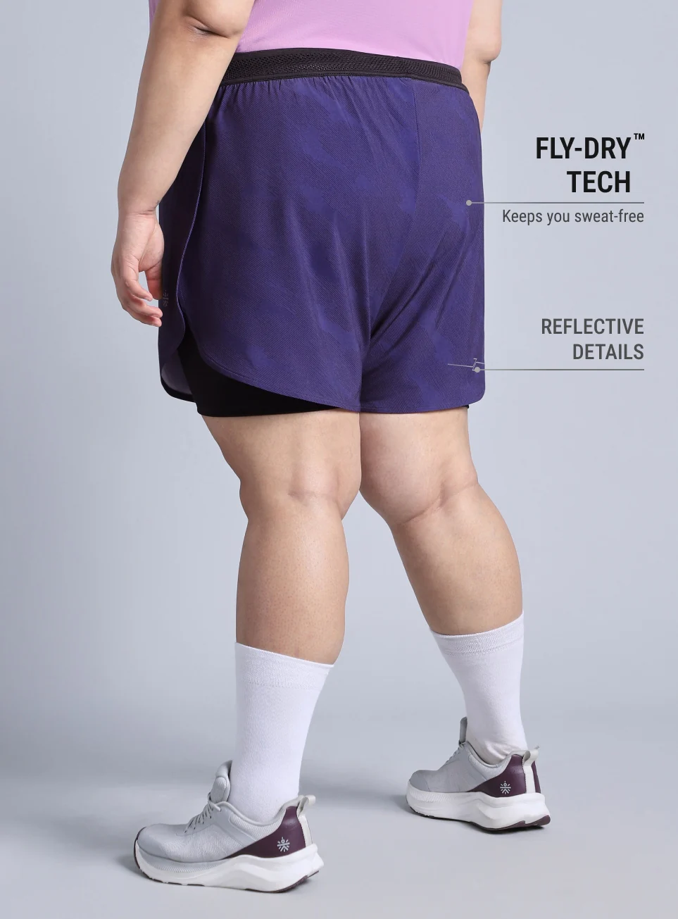 Women's Blue Urban Camo Shorts with Inner Tight Plus Size Shorts - Image 6