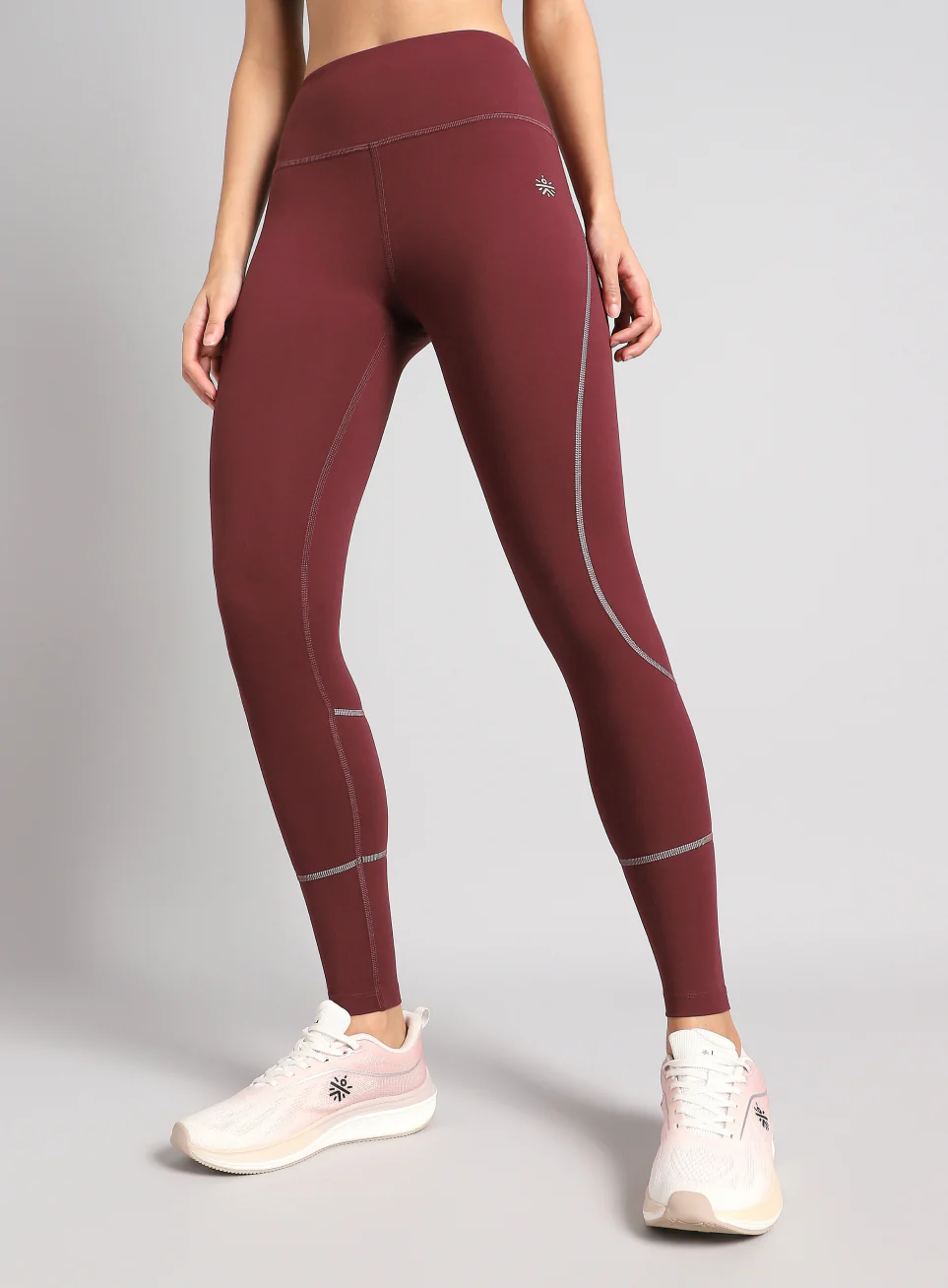 Women's Brown Absolute Fit Solid Running Tights