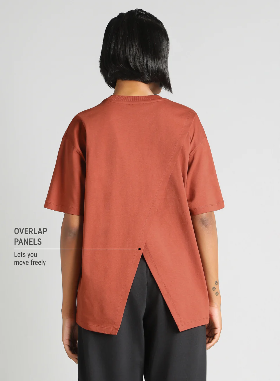 Women's Brown Graphic Oversized Fit T-Shirt - Image 6