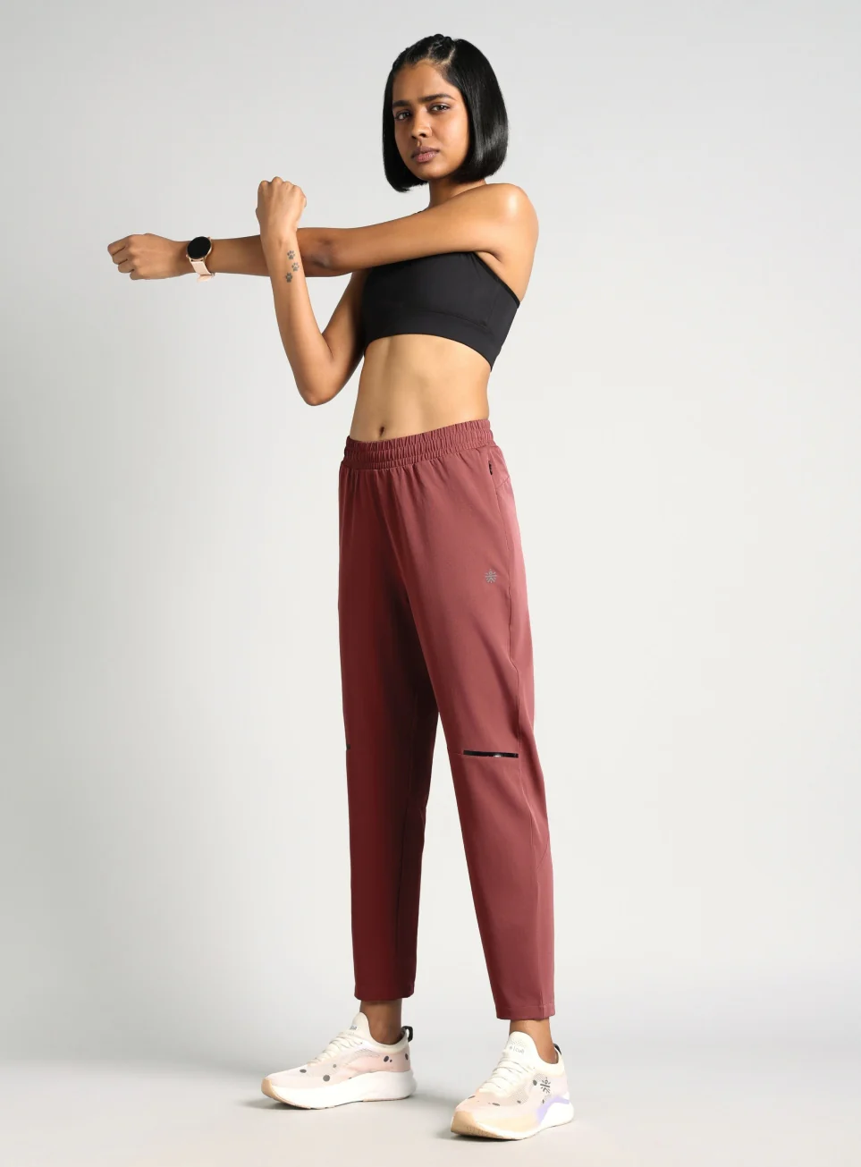 Women's Brown Pace Pro Running Trackpants - Image 2
