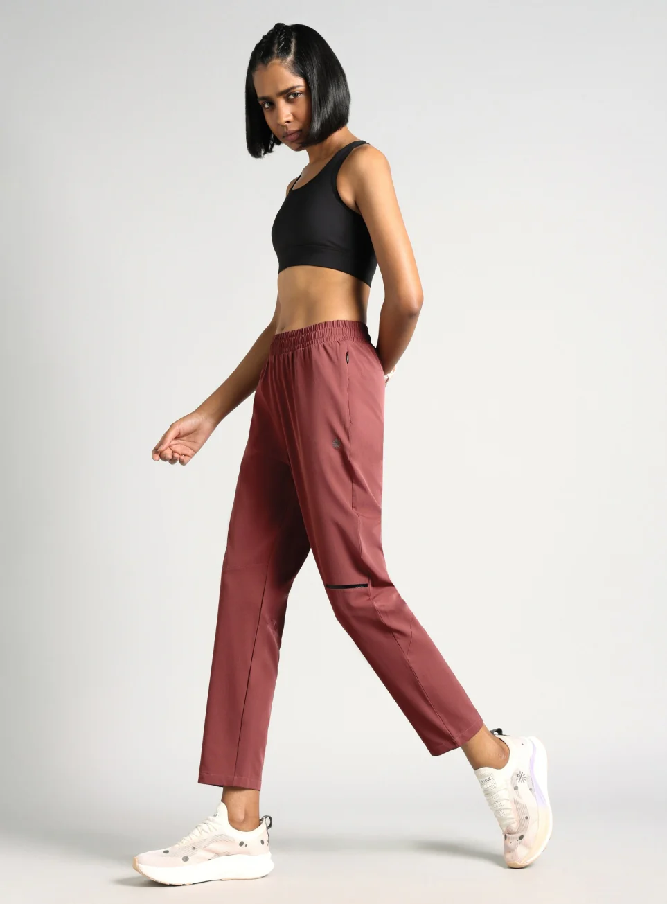 Women's Brown Pace Pro Running Trackpants - Image 3