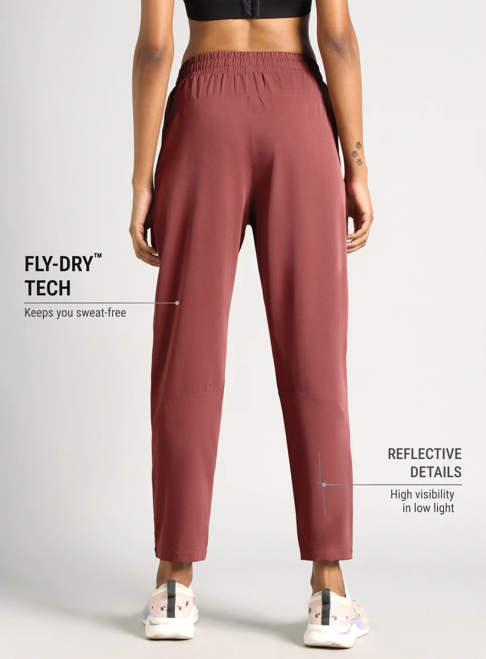 Women's Brown Pace Pro Running Trackpants - Image 6