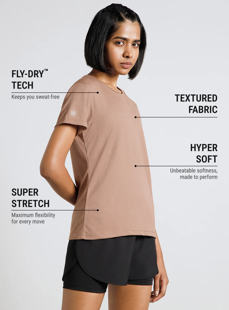 Women's Brown Performance T-shirt - Image 5