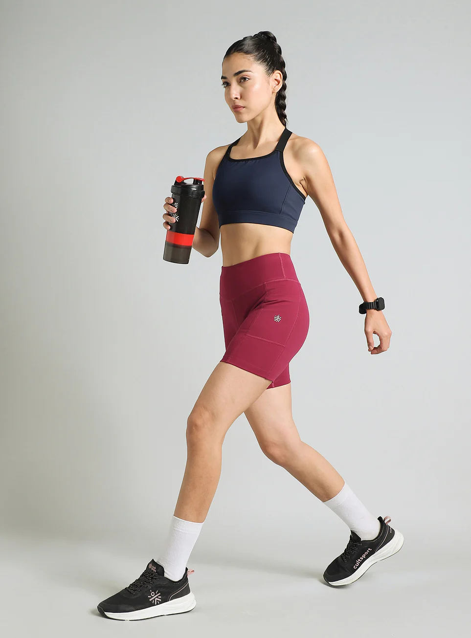 Women's Burgundy COMFlex Cycling Shorts - Image 3