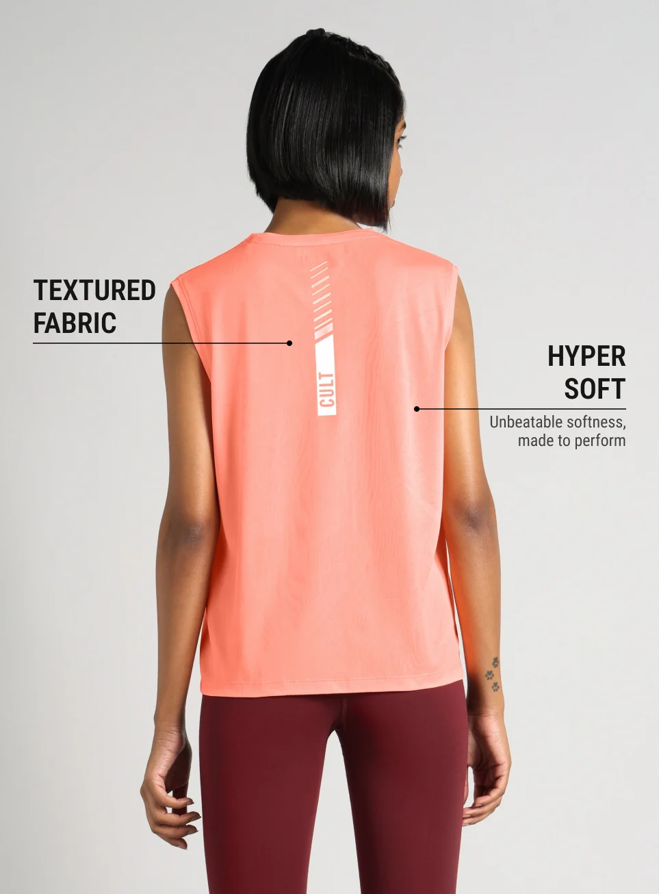 Women's Coral Boxy Fit Training Tank - Image 6