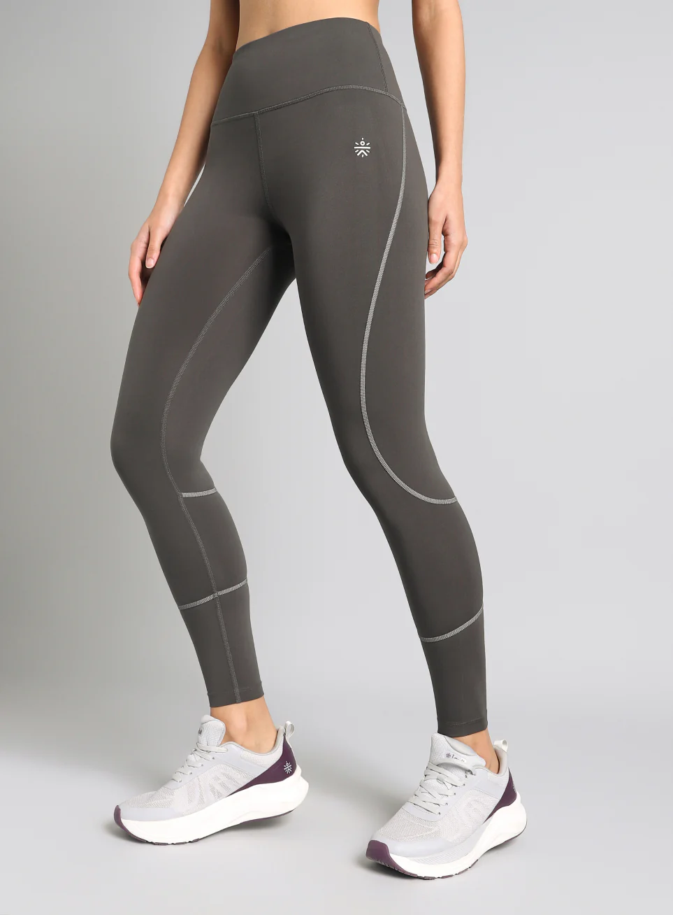 Women's Dark Grey Absolute Fit Solid Running Tights