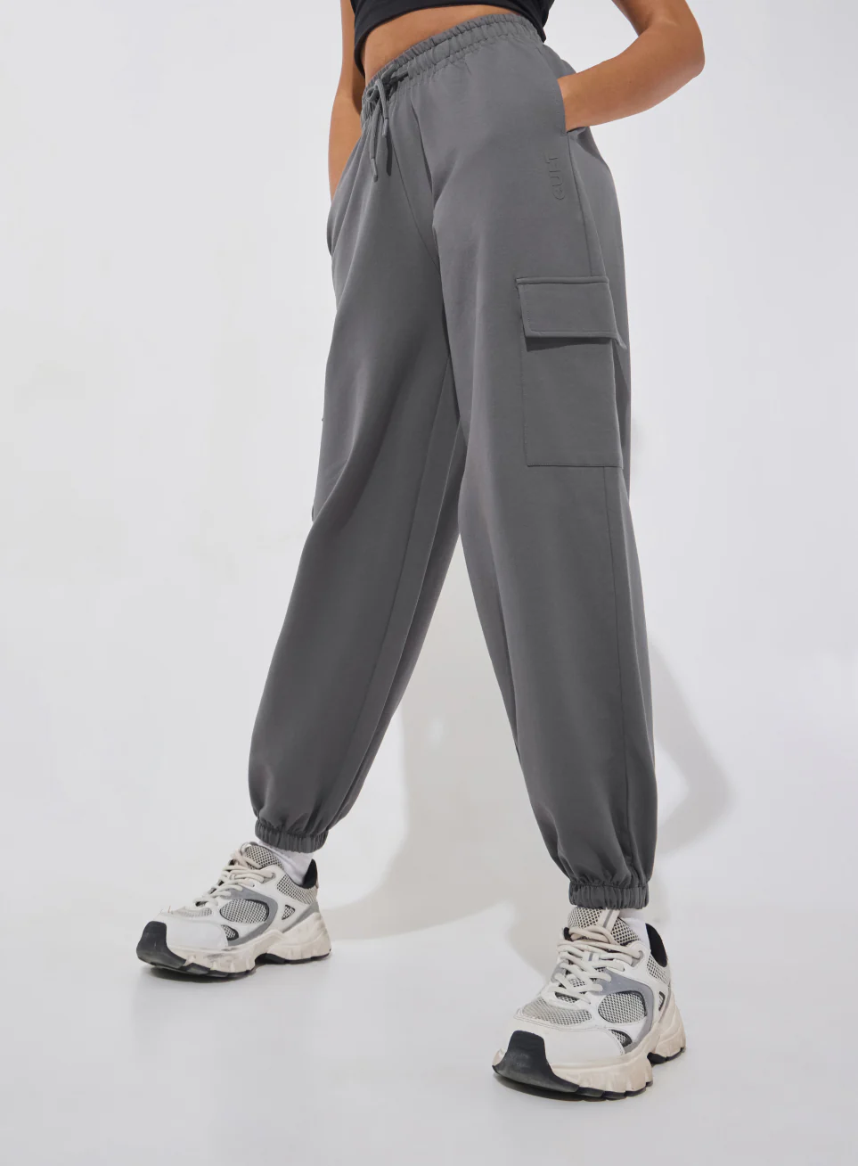 Women's Dark Grey Soft Form Loose Fit Joggers