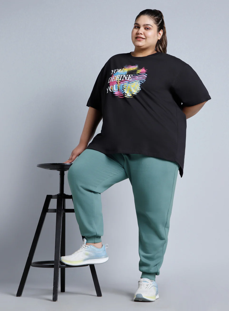 Women's Green Cotton Plus Size Everyday Joggers - Image 2