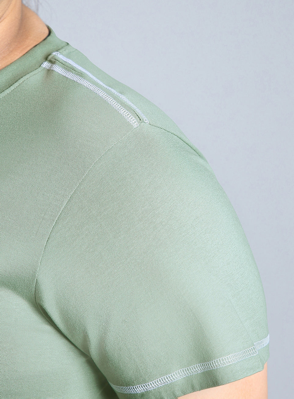 Women's Green Plus Size Back Vent Athleisure Tee - Image 7