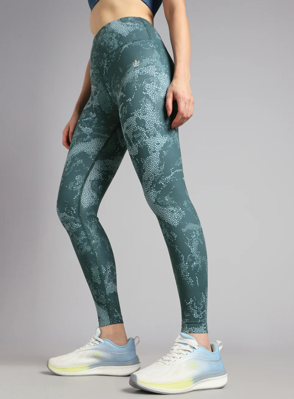 Women's Green Printed Train All Day COMFlex Tights